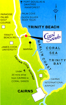 Map to Coral Sands Resort